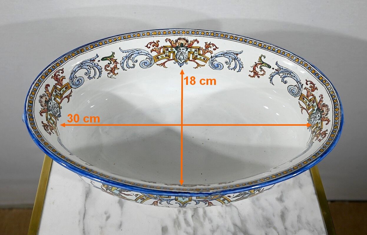 Gien earthenware planter, renaissance style – early twentieth century