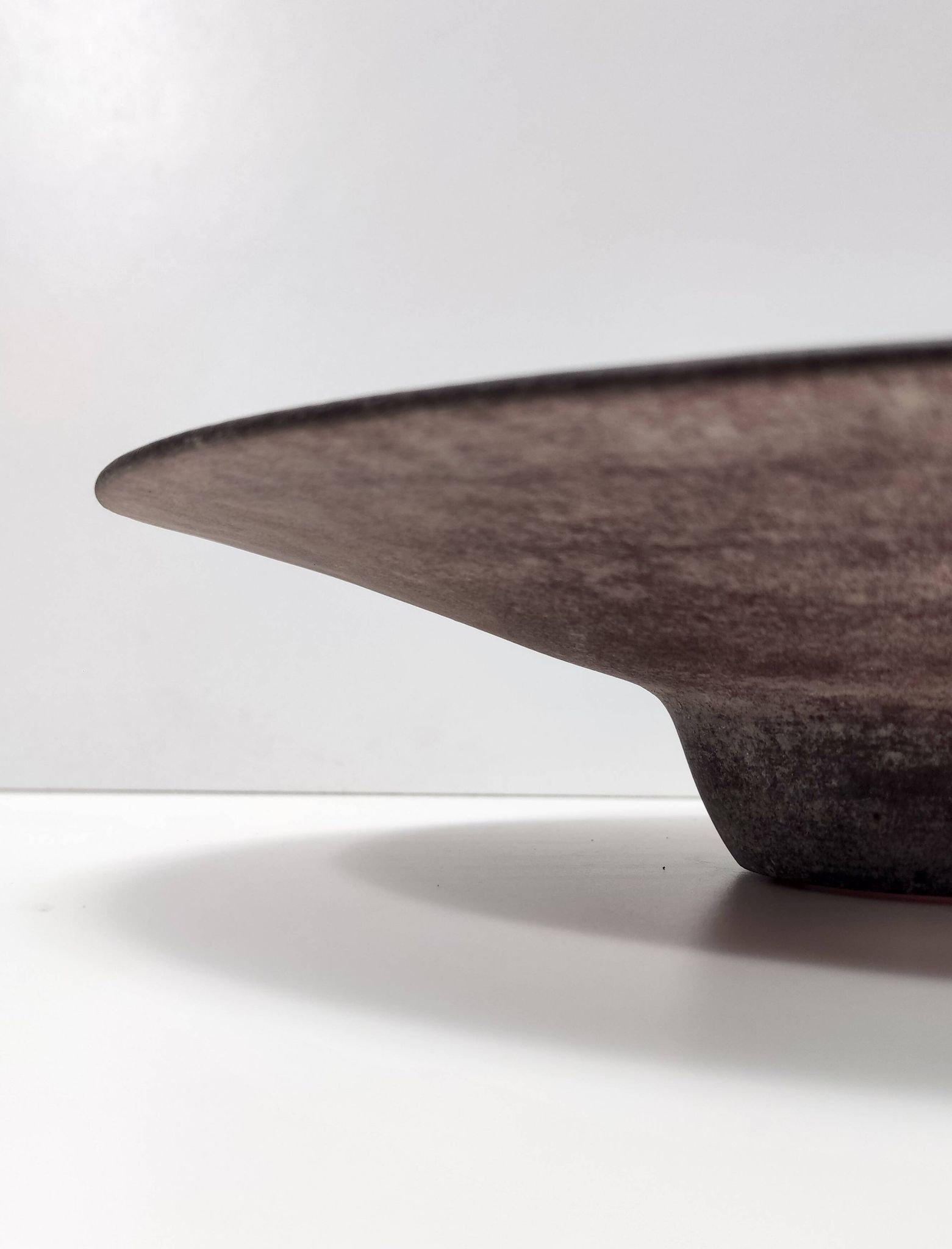 Postmodern Brown Scavo Glass Trinket Bowl or Centerpiece, Italy