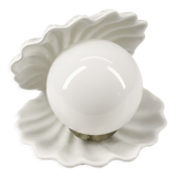 Ceramic lamp shell vintage white manises Spain 70s