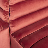 Italian design round sofa in pink velvet