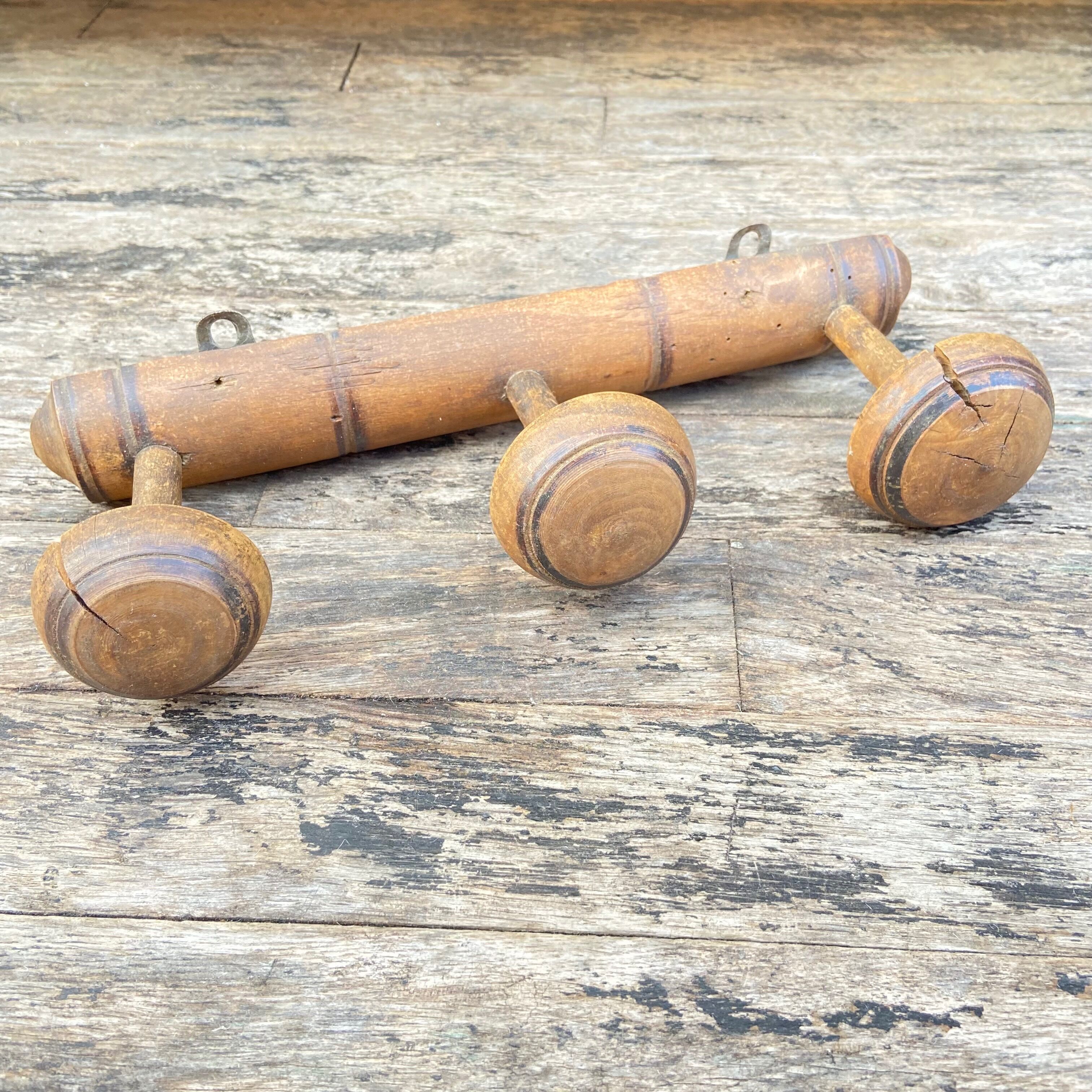 Wooden mushroom coat bearer hook