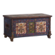 Antique blue trunk with hand-painted floral details (c.1870) #2