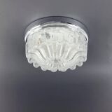 Large Mid Century Flower Shaped Glass Ceiling Light From Limburg, 1970s