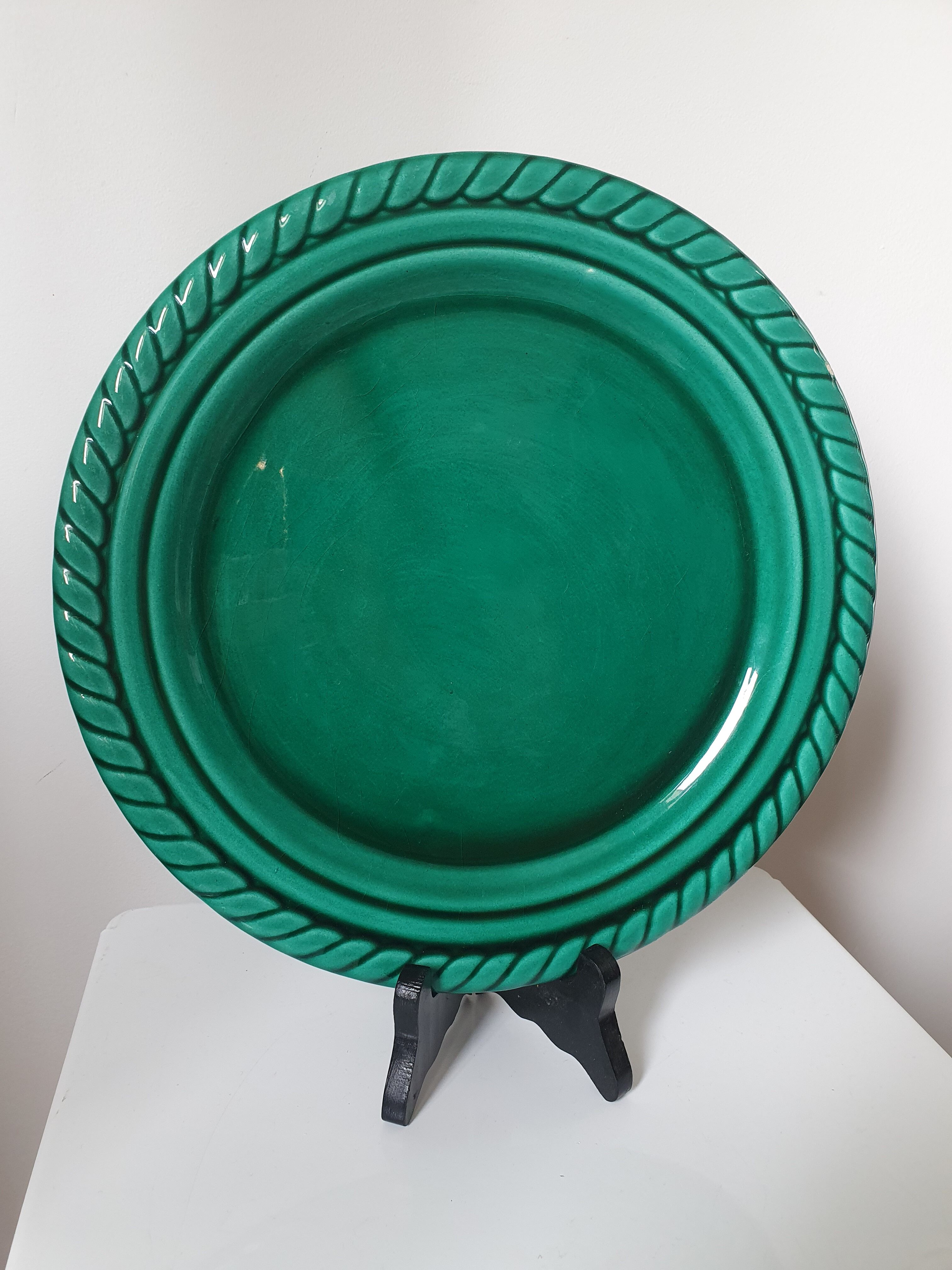 Vallauris ceramic green dish