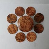 8 under glass in elm burl, Art Deco style