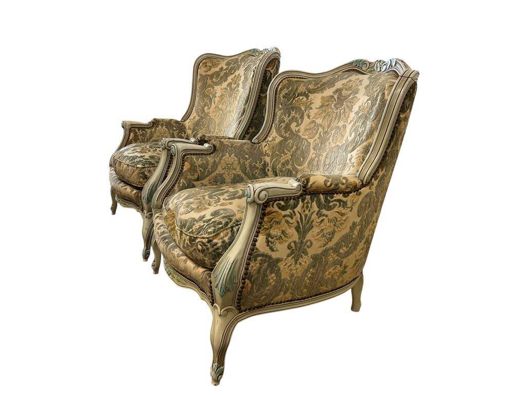 Ensemble de 2 fauteuils baroques vintage / chaises individuelles / sièges