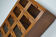 Vintage dutch oak haberdashery shop cabinet / vitrine drop down doors, 1930s