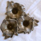 Three-flower pedestal 19th century candlestick