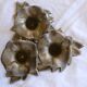 Three-flower pedestal 19th century candlestick