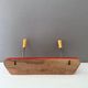 Red mid century coat rack