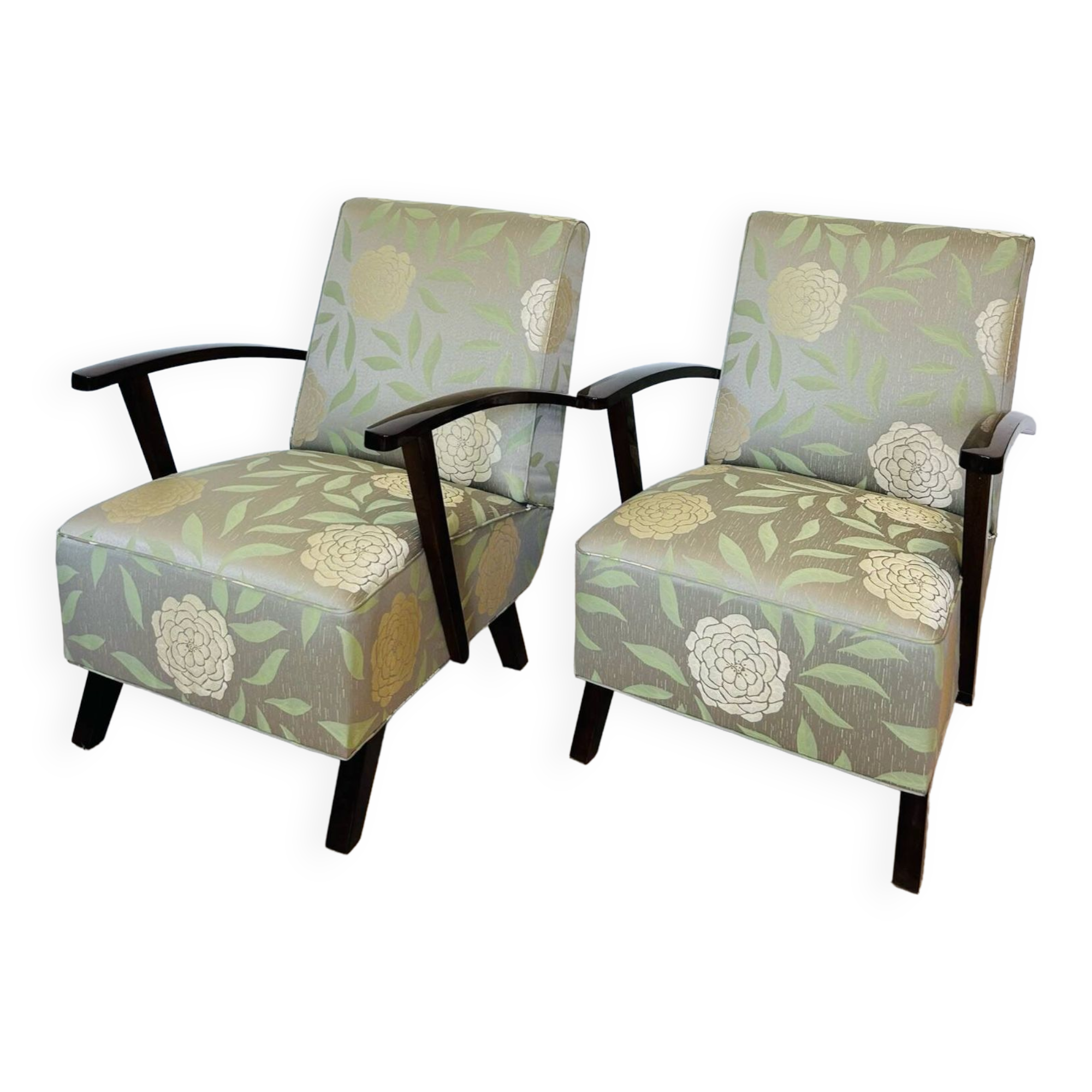 Art Deco Armchairs, Prague, 1950s, Set of 2
