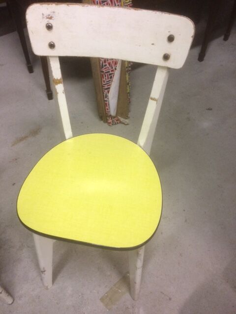 2 sun yellow formica chairs