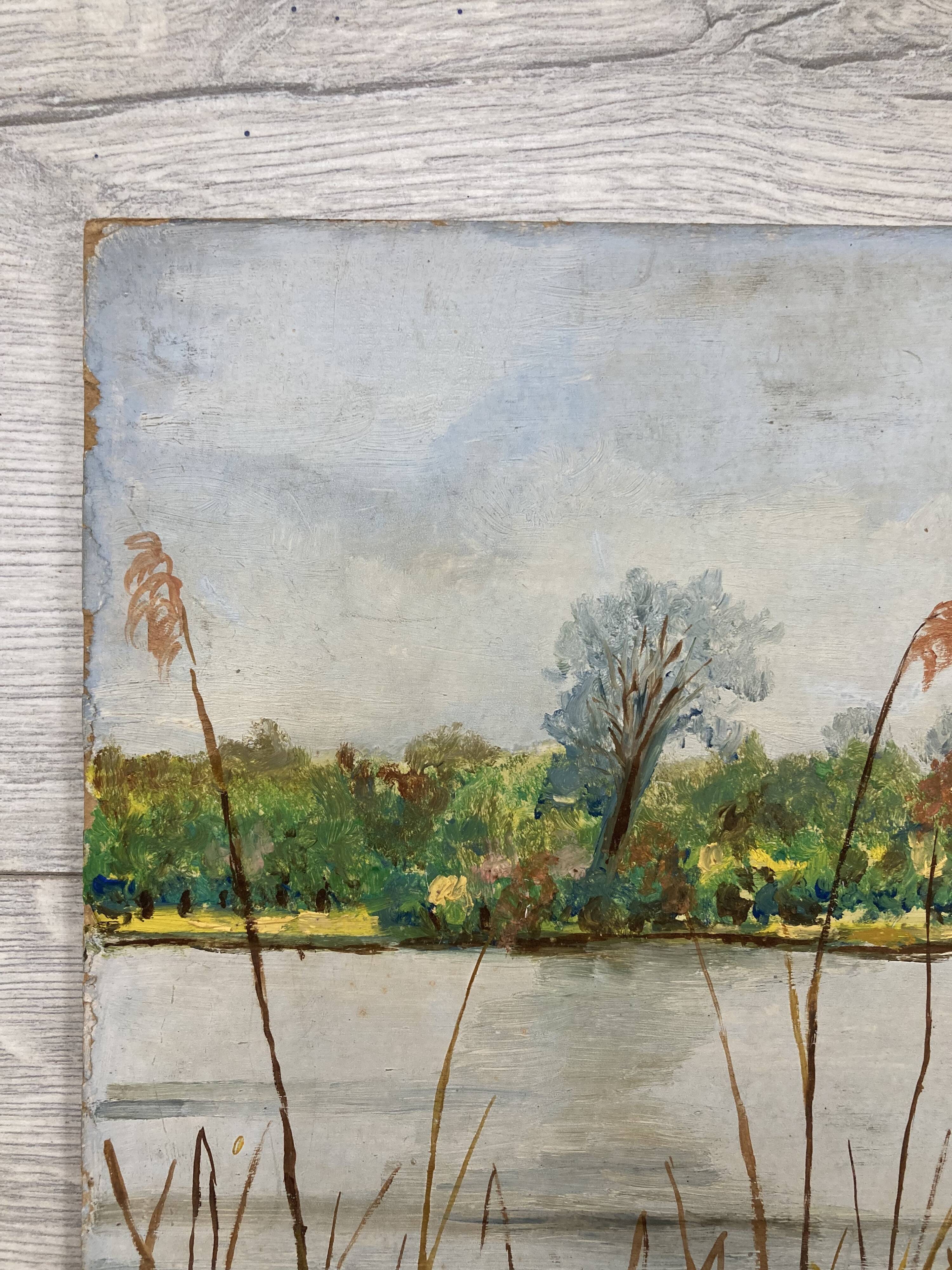 Oil on vintage cardboard