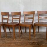 Set of 4 curved wood bistro chairs