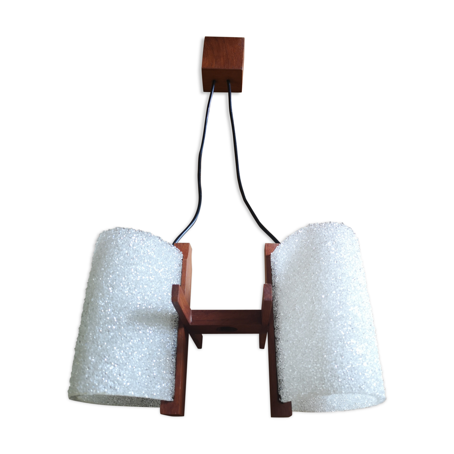 Vintage suspension, Scandinavian in perspex and wood