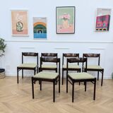 Set of 6 green Scandinavian chairs