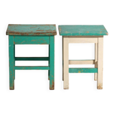 Tables de chevet anciennes en bois de pin – Europe centrale, vers 1940 #14