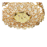 Golden brass chandelier with crystal glass inlays by Palwa, Germany, 1970s.