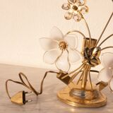 Set of 2 Murano Table Light White Flowers, 1970s