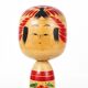 Decorative Togatta Kokeshi doll sculpture from northern Japan, hand-painted.