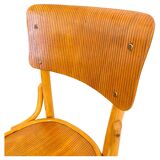 Mid Century Modern Dining Room Zebra Wood Chairs, set of six, Italy 1950s