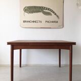 Dining table extendable Scandinavian teak extension 1960 s