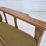 1970s, Danish 3-seater sofa, furniture wool, solid oak wood.