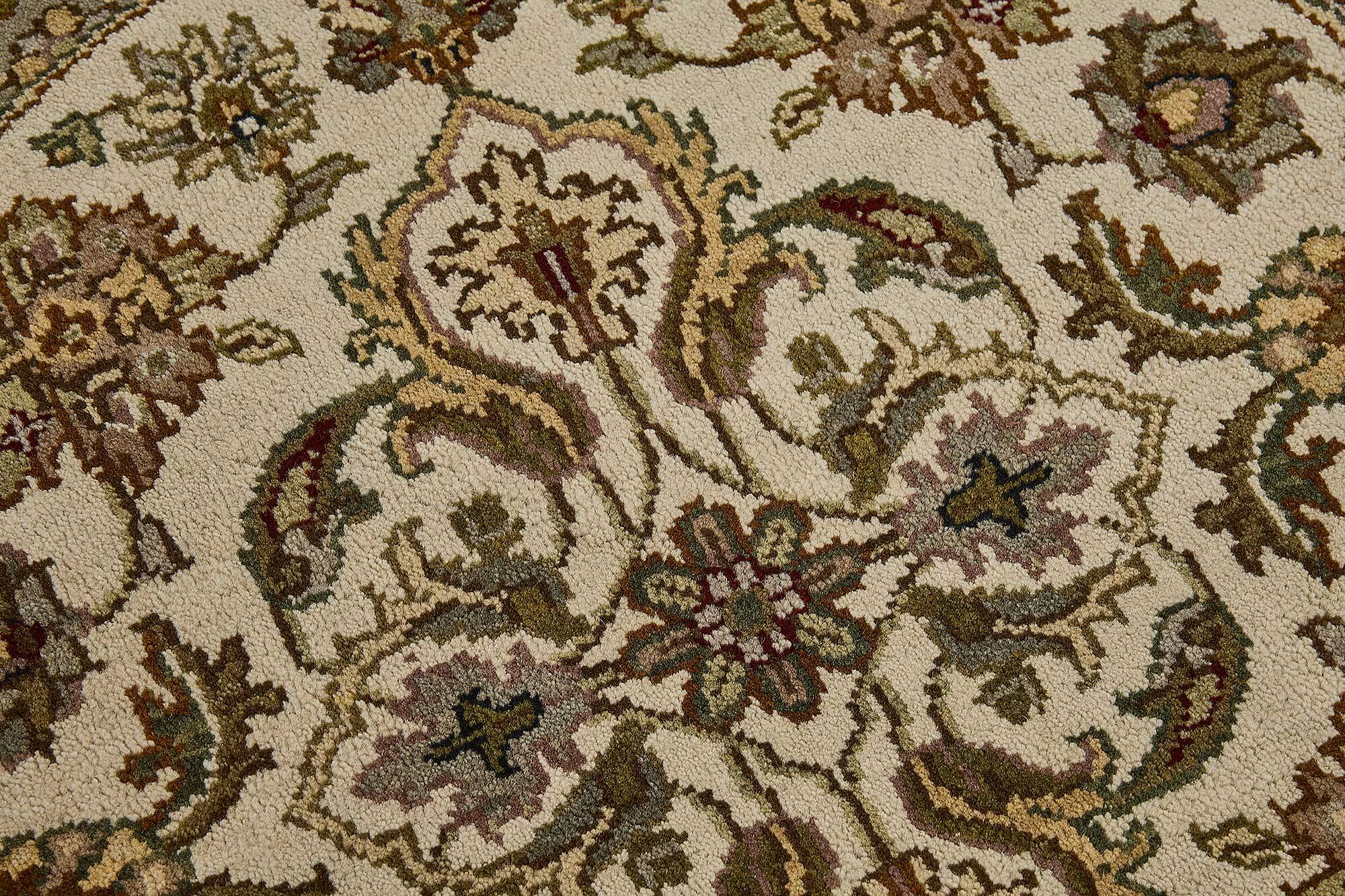 Turkish Handknotted Wool Oushak Rug 86 cm x 86 cm