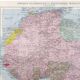 Old map of French West and Equatorial Africa from 1950, 43x43cm.