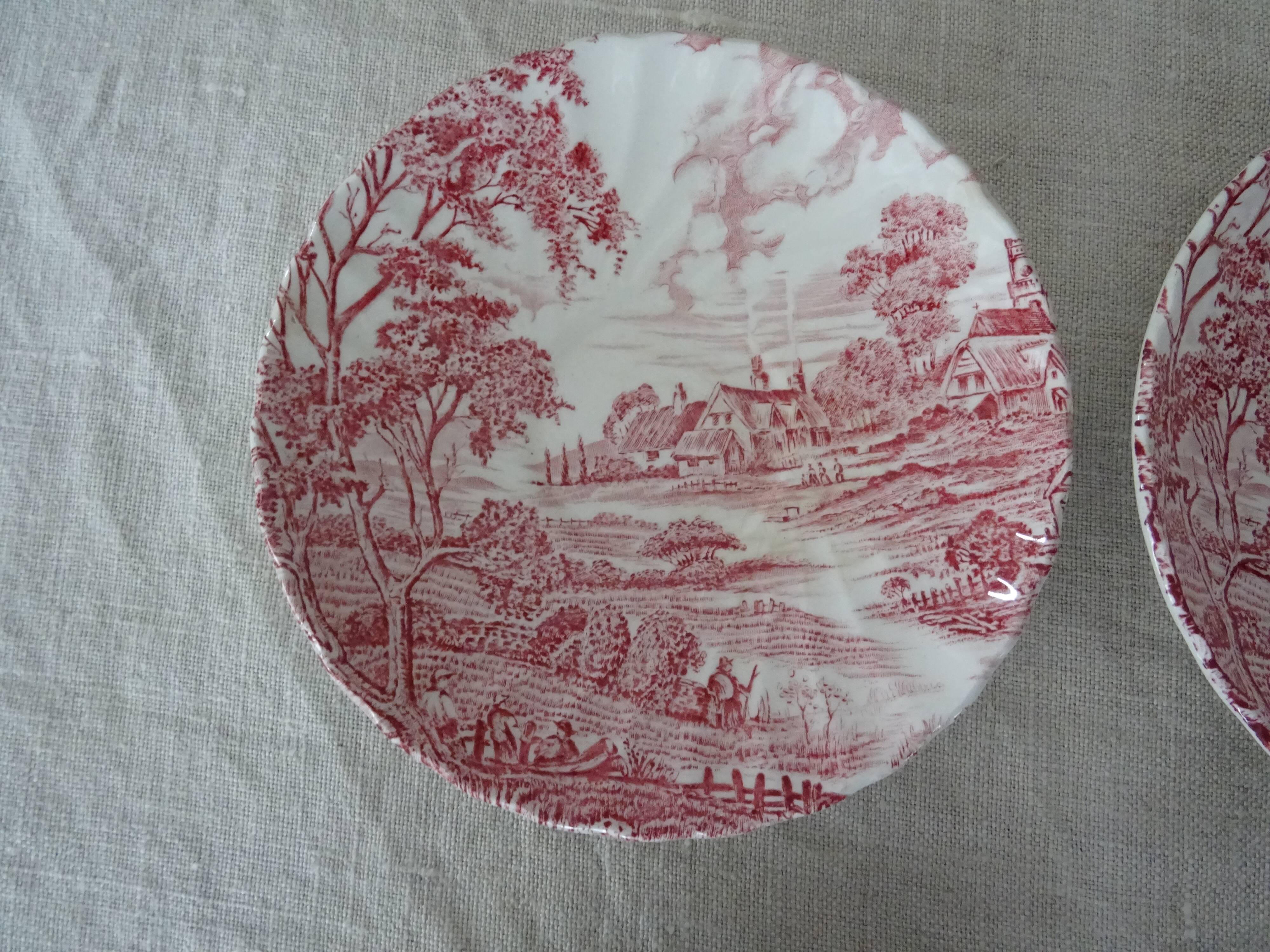 4 cups ridgway staffordshire england ironstone porcelain pink décor