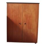 Teak-plated vintage sideboard body - France furniture - 60s