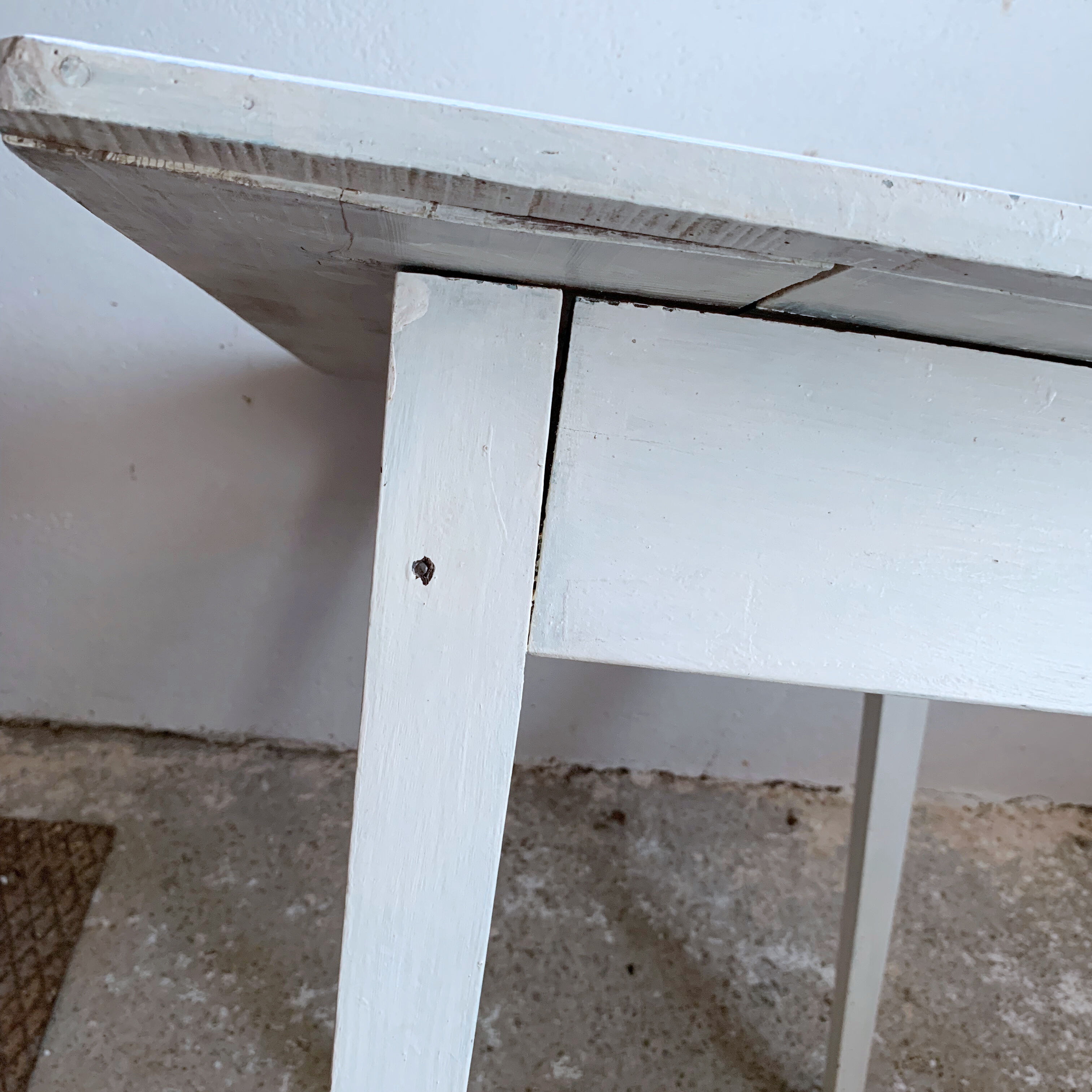 Desk table in its original white