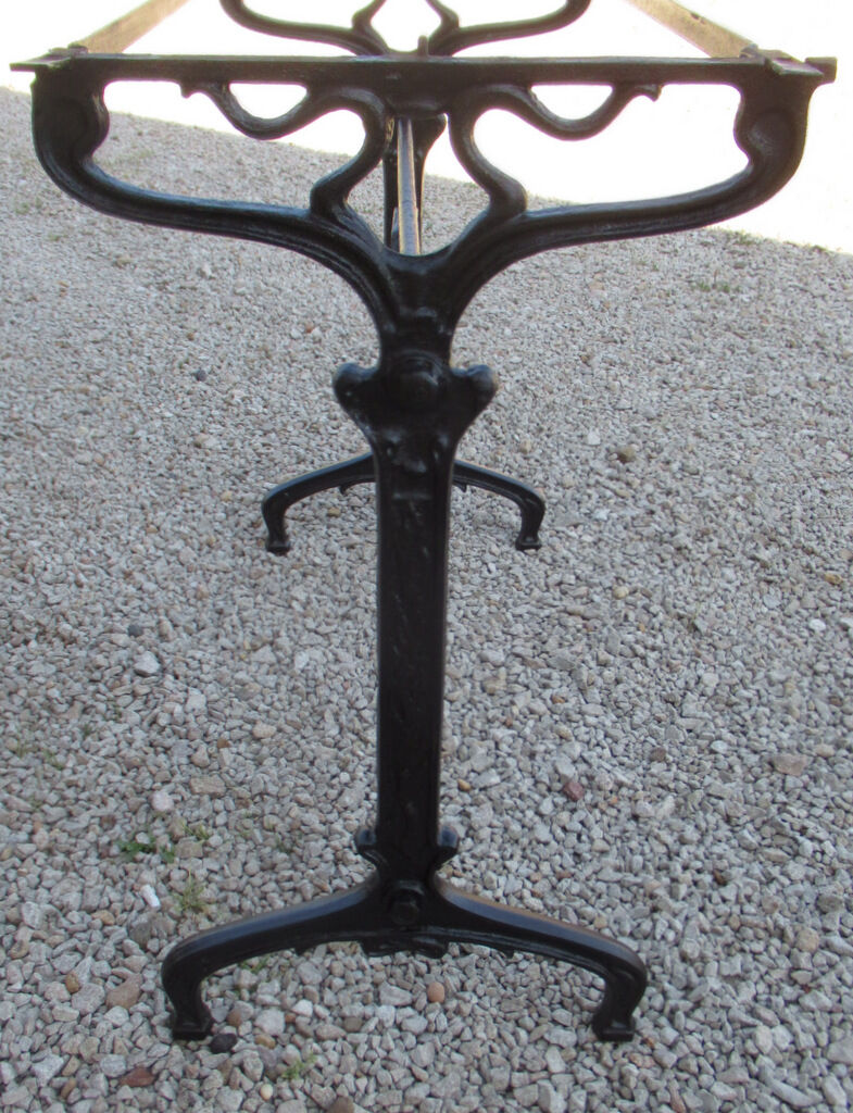 Bistro table, 1900, cast iron foot and marble top.