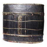 "Tampung" box, bamboo and leaf Indonesia, Lombok early 20th century