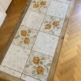Table carrelage et chêne vintage