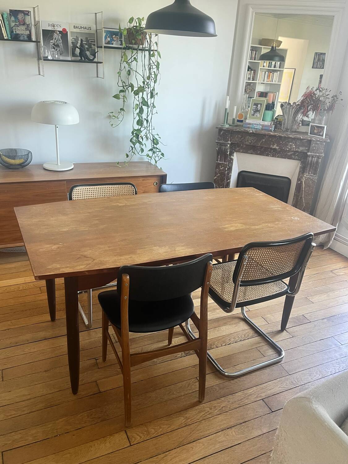 Scandinavian extendable wooden table