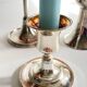 Vintage chrome metal candle holders