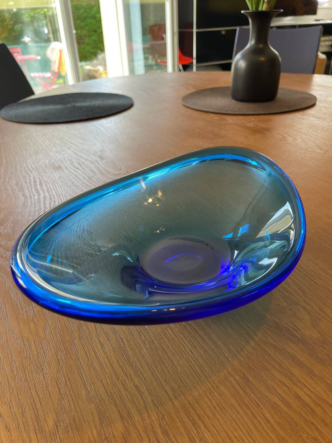 Cobalt blue bowl or catchall in Scandinavian design.