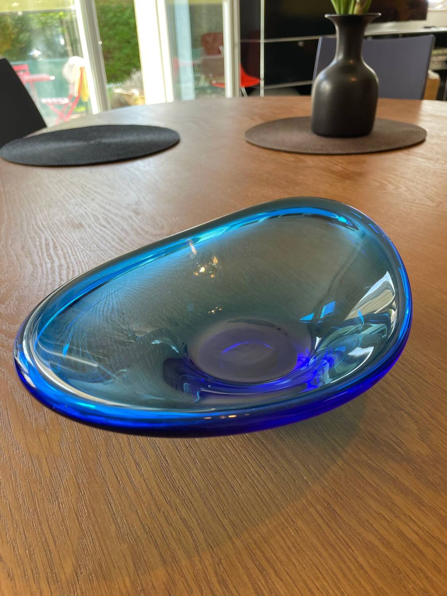 Cobalt blue bowl or catchall in Scandinavian design.