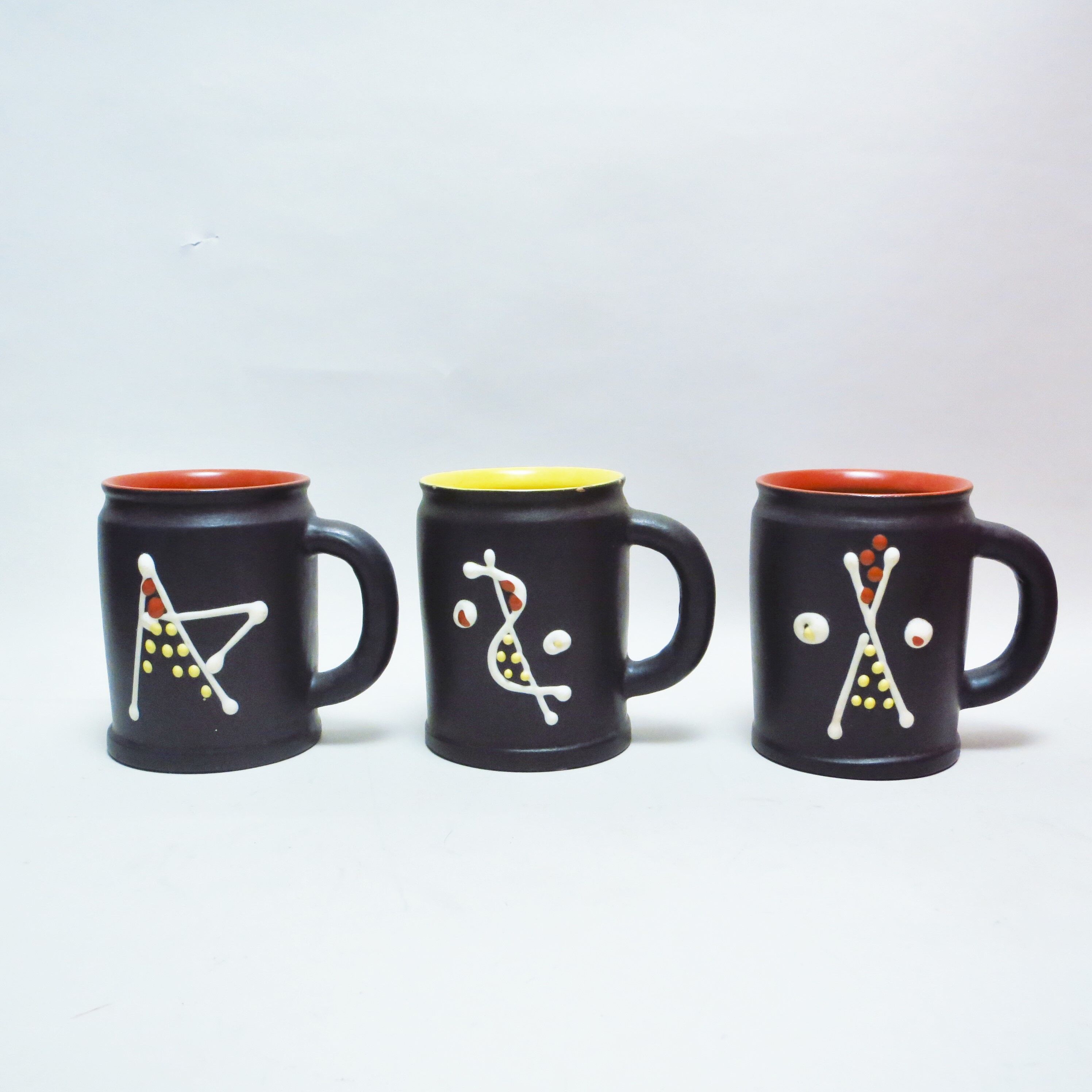 Three cups ceramic 50s André Baud