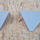 Pair of triangular lacquered metal sconces