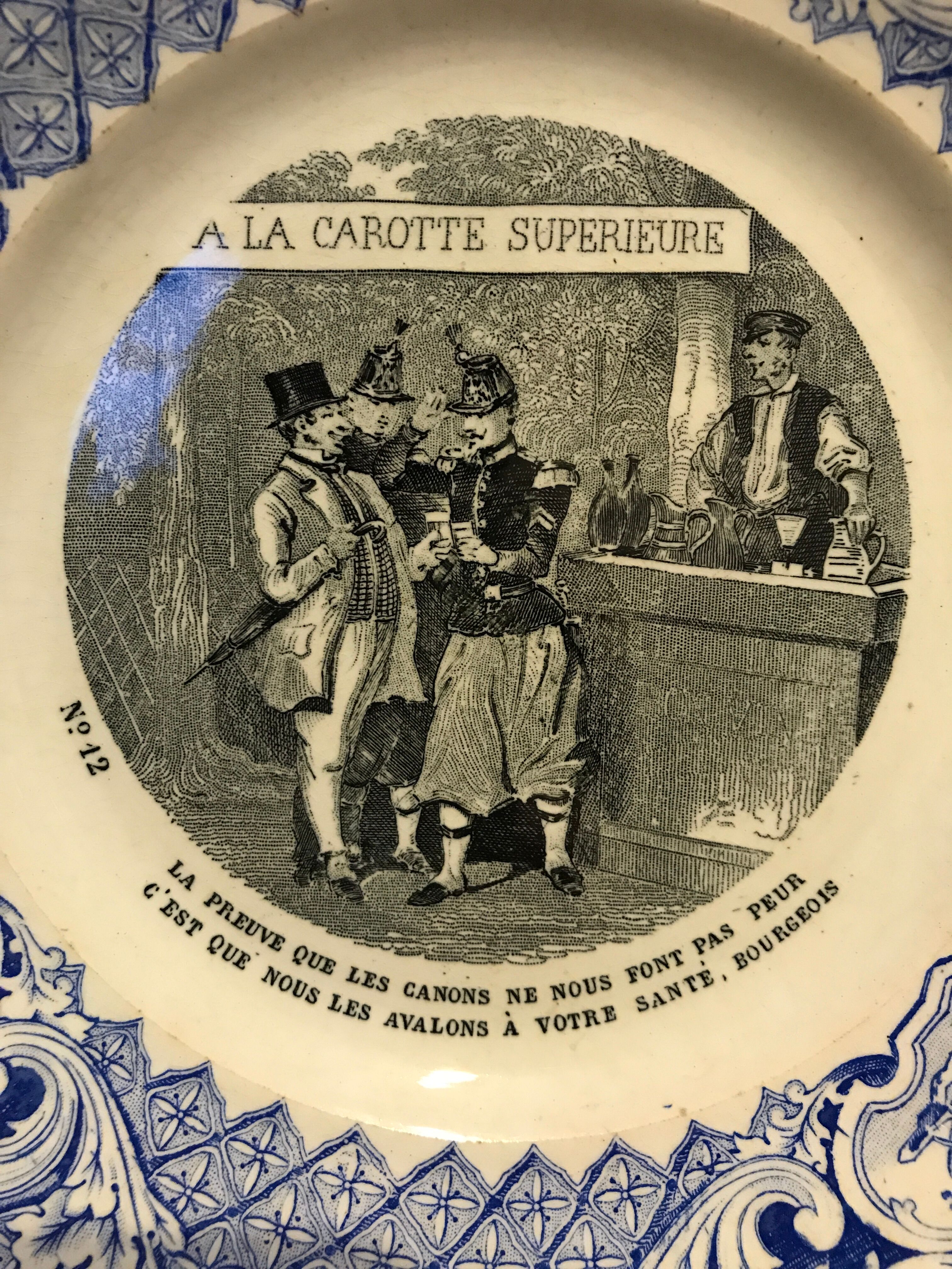 19th-century creil creil talking plate