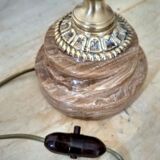 Old large onyx marble stone lamp foot