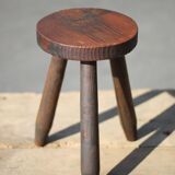 Vintage stool, wooden stool, tripod stool, brutalist, plant holder