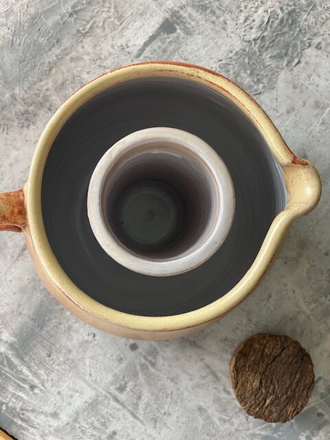 Sandstone pitcher with ice compartment