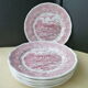Set of 6 dessert plates in Porcelain N.Fontebasso Swiss Landscape