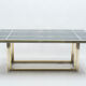 Chrome dining table and brass black glass Romeo Rega 1970