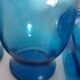 Set of blue glass jars