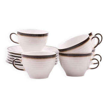 Set of 6 cups and saucers Winterling Bavaria - Retro Mid-Century design porcelain