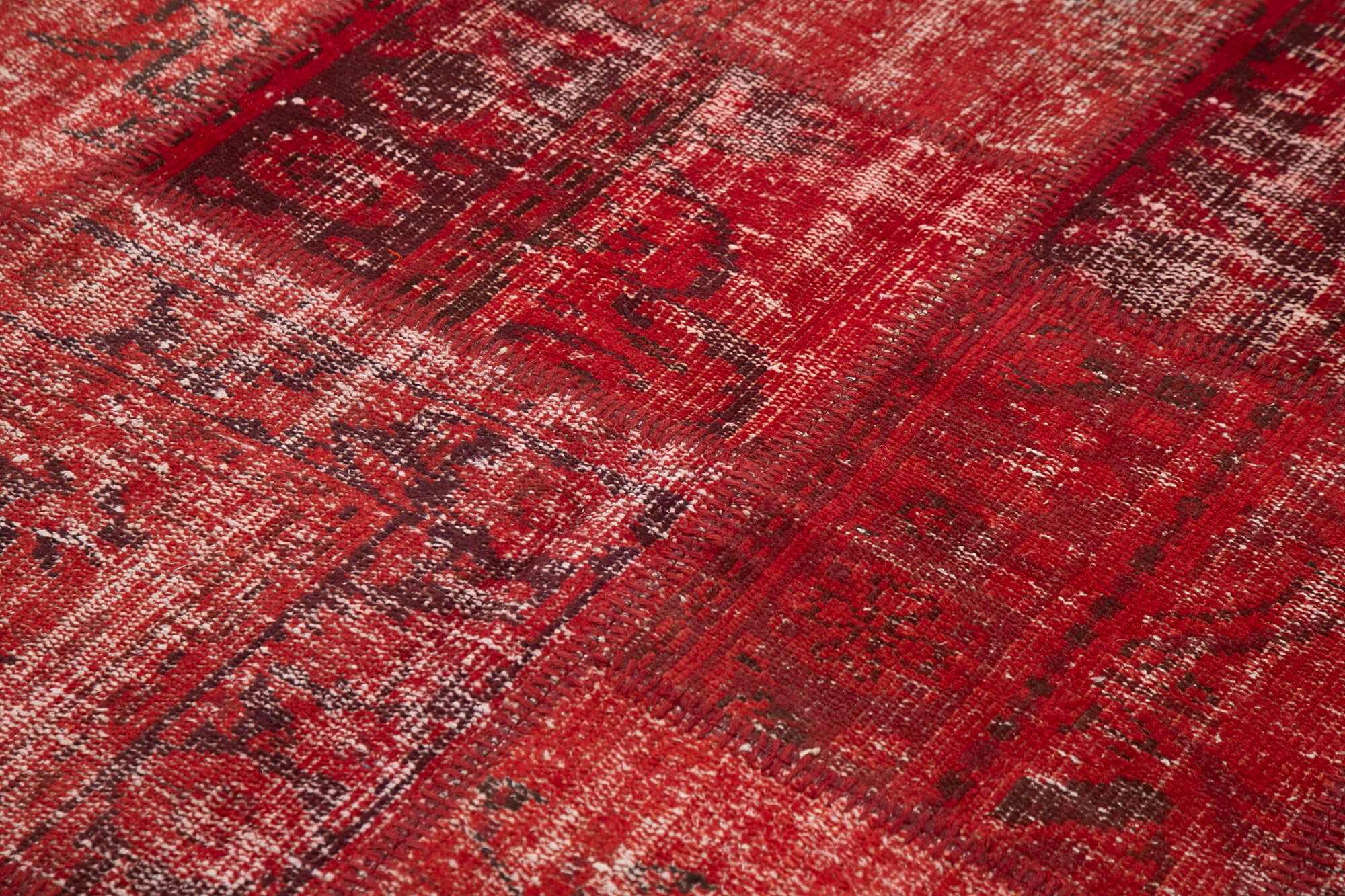 Handwoven Anatolian Contemporary 171 cm x 245 cm Red Patchwork Carpet